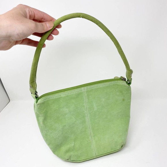 Vintage Bags Vintage Y2k Green Suede Shoulder Bag Poshmark